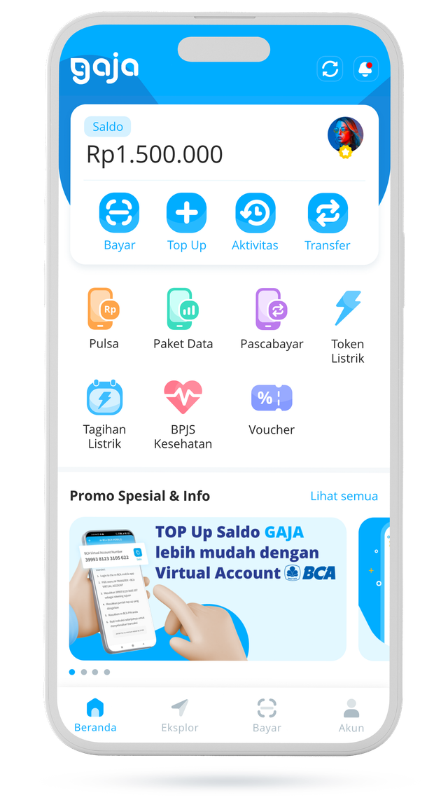 GAJA app bill payment screen